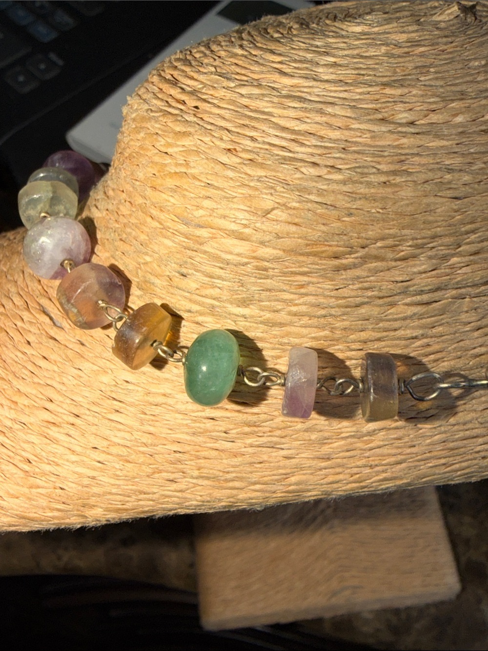 Artisan Multicolor Gemstone Necklace with Pendant - Picture 9 of 14